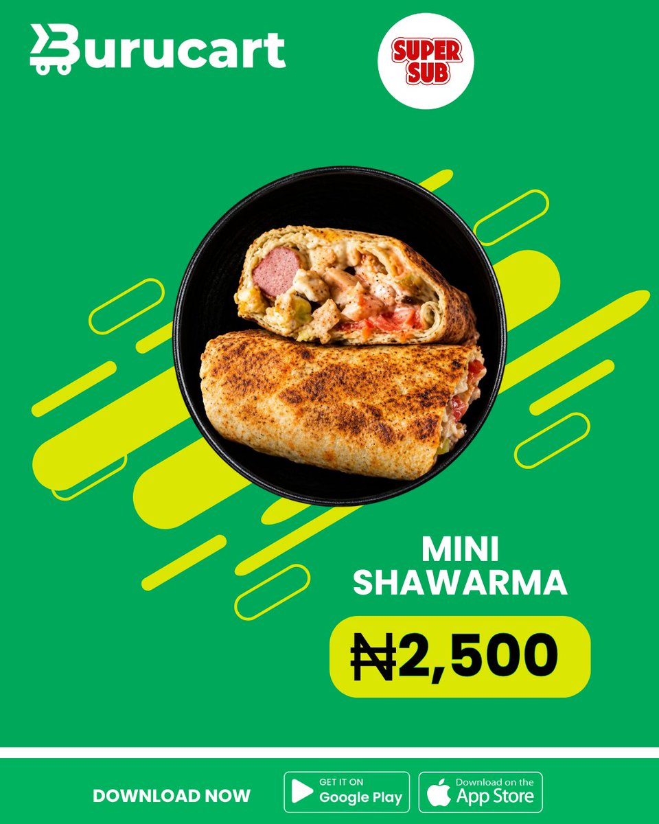 BurucartHQ's tweet photo. That burger is calling your name. 🍔👀
Super Sub is now on Burucart  with FREE delivery on your first 2 orders! 📲💚

#Burucart #SuperSub #AbujaEats https://t.co/32KPGXLmAy