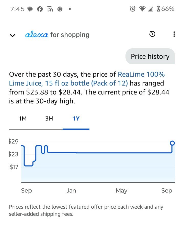 Orabuntu_LXC's tweet photo. "#Limes rose 63% between February 27 and March 31, according to the data. They are still going up. Vine-ripe tomatoes up 51%. A case of 15oz bottles of #Reallime juice on Amazon just jumped to $28.44 (from $23.88 where it had been for most of the summer). https://t.co/xfy020b1iN
