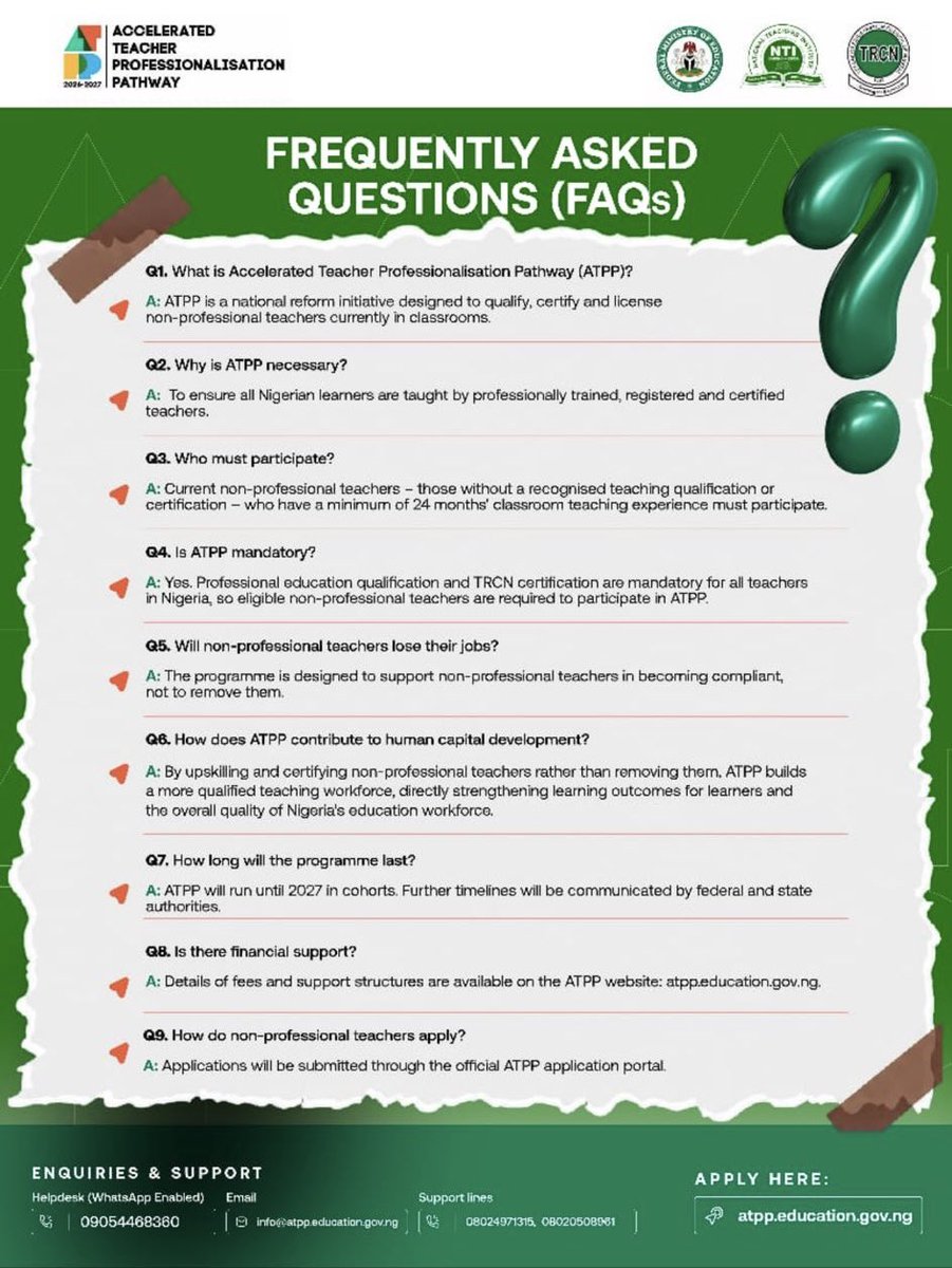OgbeniDipo's tweet photo. If you are interested in becoming a professional teacher the Federal Ministry of Education is calling on you. Apply via https://t.co/9igqTJvwOq. Thank me later! https://t.co/l152aIF39c