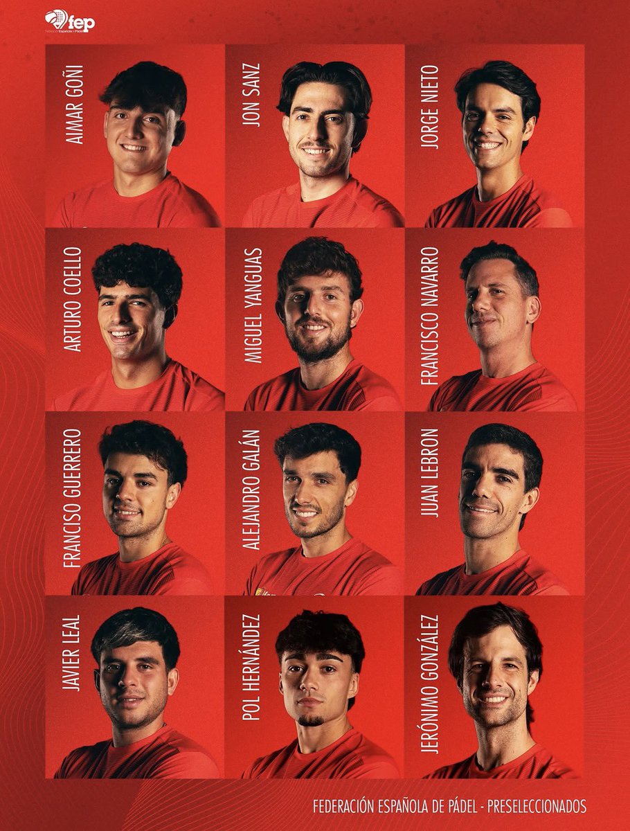 yosoytupadelofi's tweet photo. Prelistas para el Mundial de Pádel 2026 🇪🇸🎾

Las definitivas, el jueves 24.

¿A quiénes os llevaríais? Os leo 👀 https://t.co/Y4B5LQzqOo