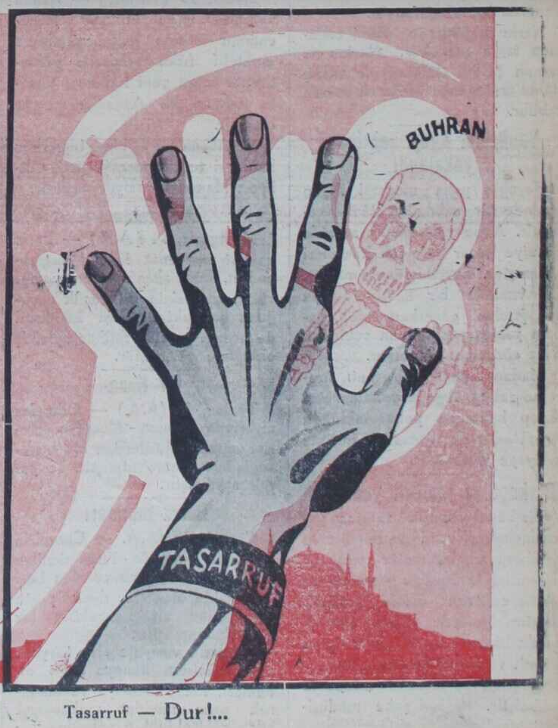 ismailsen_1's tweet photo. Tasarruf, Azrail olarak çizilmiş "Buhran"a "Dur!" diyor...
Büyük Buhran hakkında bir karikatür...

Akşam 
14 Aralık 1931 https://t.co/wLntAE4obG