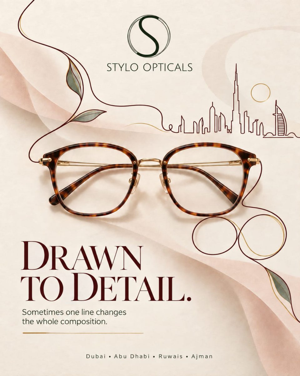 styloopticalss's tweet photo. Sometimes, one line changes the whole composition. 👓

Drawn to detail.

Discover frames where every detail counts at Stylo Opticals.

Dubai • Abu Dhabi • Ruwais • Ajman

#StyloOpticals #Eyewear https://t.co/ocHqdTEbP7