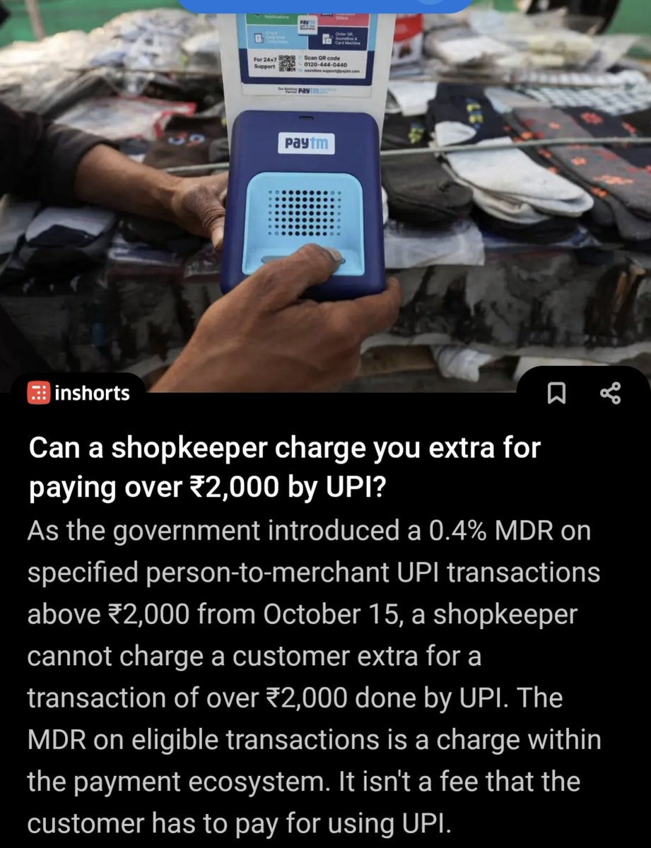 kenit_patel's tweet photo. Shopkeeper cannot charge extra for your #upi payment but then he can refuse online payment, right? Why should he pay the #mdr charges? He has no problem accepting cash! @NPCI_NPCI https://t.co/bZ4qoI9coT