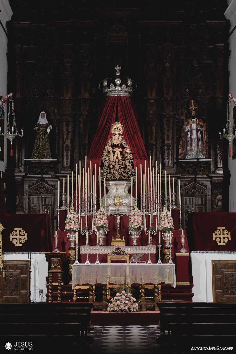 NazarenodeArcos's tweet photo. CULTOS | Tras varios días de trabajo, en la jornada de ayer quedó finalizado el Altar del Solemne Triduo en honor de María Santísima del Mayor Dolor y Traspaso, dispuesto en nuestra Iglesia Conventual de San Agustín para la celebración de estos solemnes cultos. https://t.co/9l5MTuZLOr