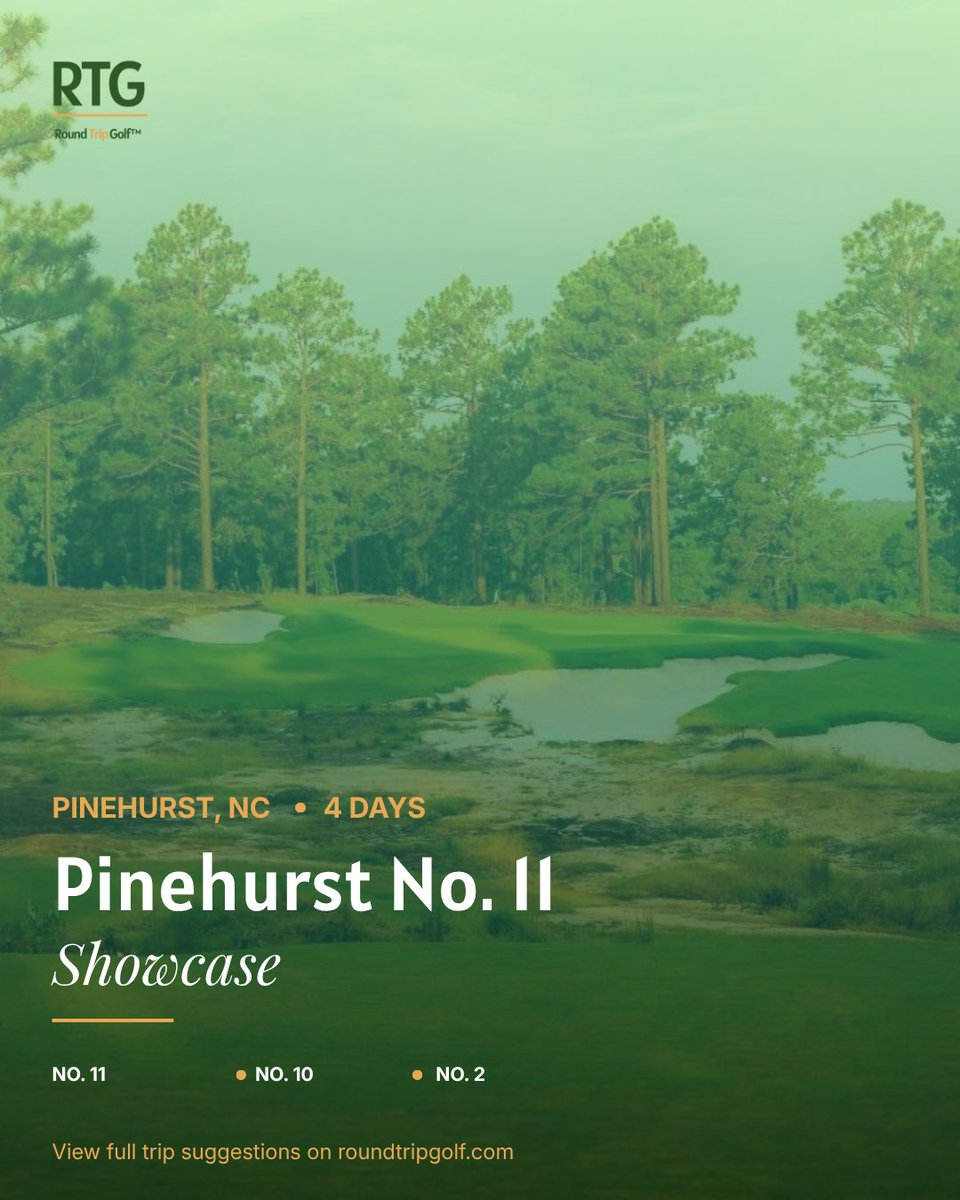 roundtripgolf's tweet photo. Modern meets classic in the Sandhills.

4 days. Pinehurst No. 11 + No. 10 + No. 2. Village stays + Thistle Dhu nights.

Full trip → https://t.co/ml2TEzYXaw

#MakeItARoundTrip https://t.co/0XlZQQ00B1