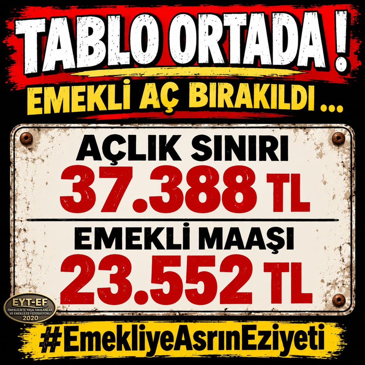 ebrucoha1's tweet photo. Milletvekili : 310.332 TL

Emekli MV: 201.667 TL 

Milletvekili Ve Emekli Olan 512.009 TL 

Asgari Ücret : 28.075 TL 

Ev Kirası  30.000 TL 

Emekli Maaşı  23.552 TL 

Açlık Sınırı  37.388 TL 

‼️TAGLARIMIZ‼️
👇👇👇
#EmekliyeAsrınEziyeti

#AsrınEziyeti5000Kısmiye

Mehmet Şimşek #enflasyon #emekli #Çarşamba Uçurtmalar Vurulmasın Fonlar Yeni Parti'ye #motorin Kurtlar Vadisi Pusu FETÖ Asgari