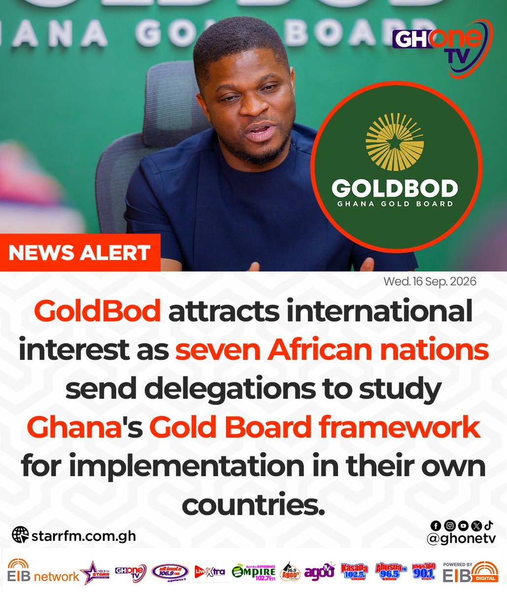 ghonetv's tweet photo. GoldBod attracts international interest as seven African nations send delegations to study Ghana's Gold Board framework for implementation in their own countries...

#EIBNetwork #GHOneTV 
#GHOneNews #NewsAlert https://t.co/JwhZg1RH1M