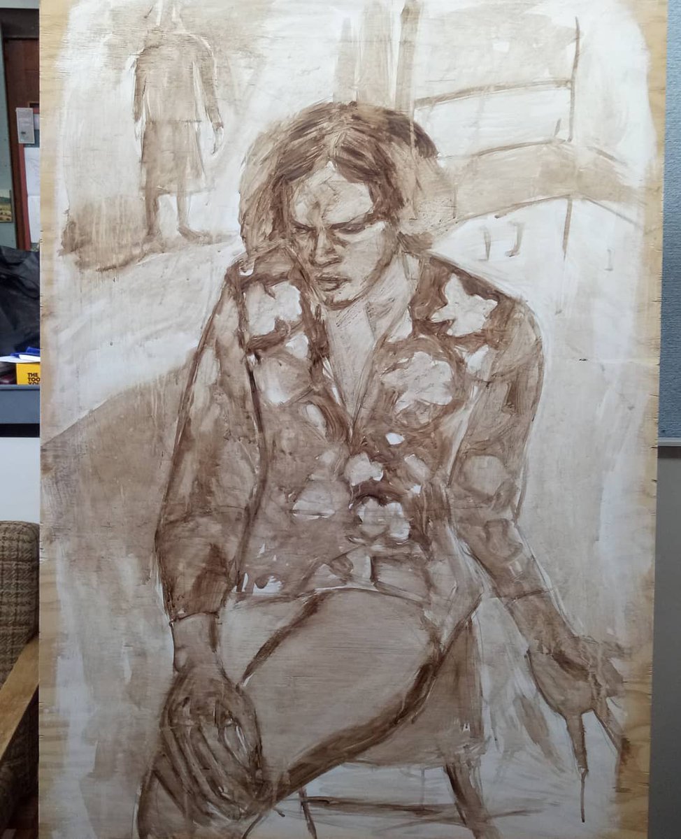 RaeAgebcry's tweet photo. I dreamed I was friends with James Charles and he promoted my Instagram page. I was thrilled about all the potential followers, but it was only a dream. Here’s an underpainting I’ve left in my studio for a while. Hopefully it turns out well—it’s of https://t.co/i3gkDs1qan