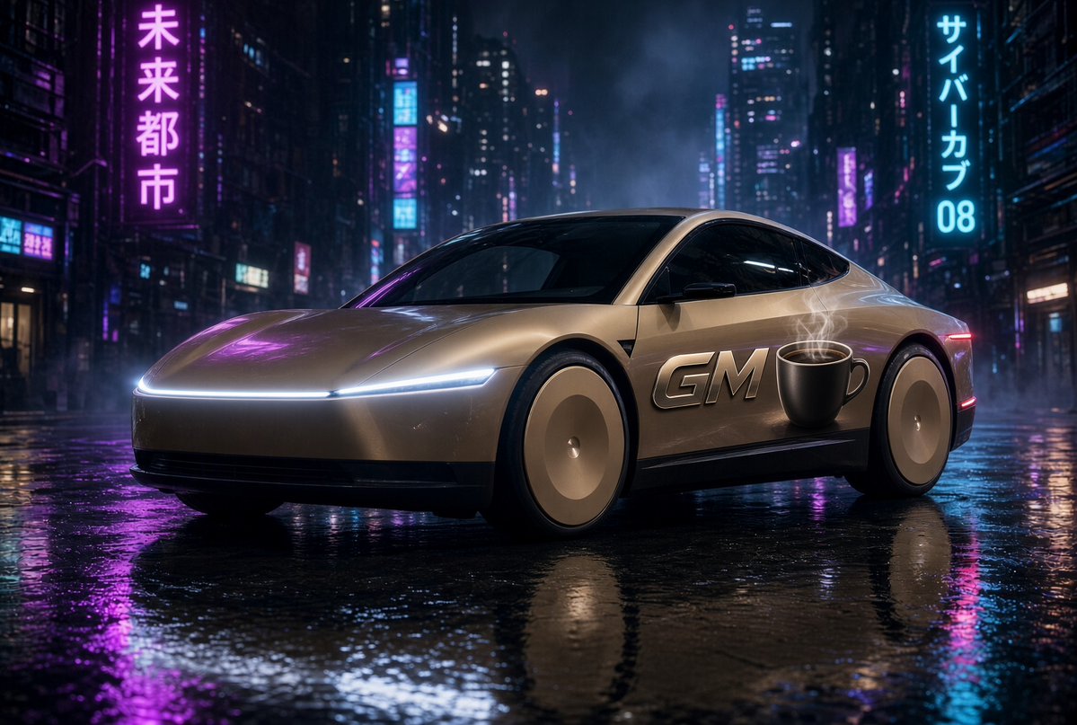 cybercabb's tweet photo. GM ☕

New day, new ATH? Lets go 🚀 

#CYBERCAB #TESLA #BSTONK https://t.co/ezyHCxY6PB