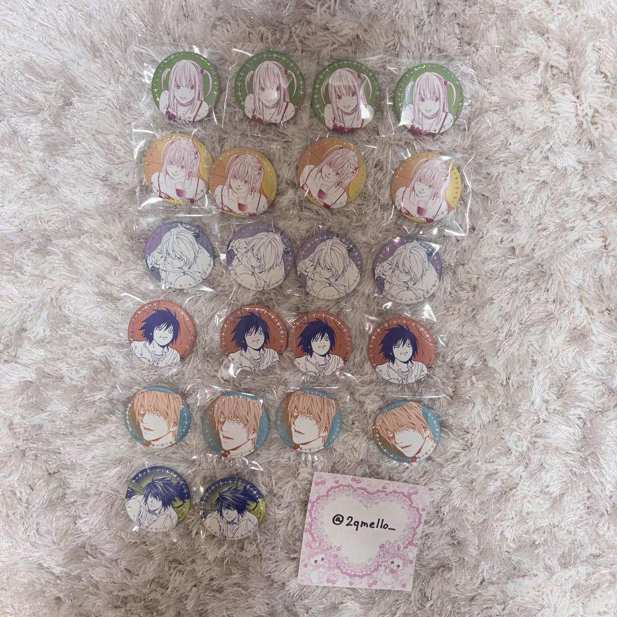2qmello_'s tweet photo. 【交換】デスノート DEATHNOTE トレーデイングジュエリー缶バッジ 特典

譲♡画像ミサ、ニア、L、月
求♡メロ

普通郵便での郵送希望です。検索からもよろしくお願いいたします🙇🏻 https://t.co/Q8pyoD8ot6