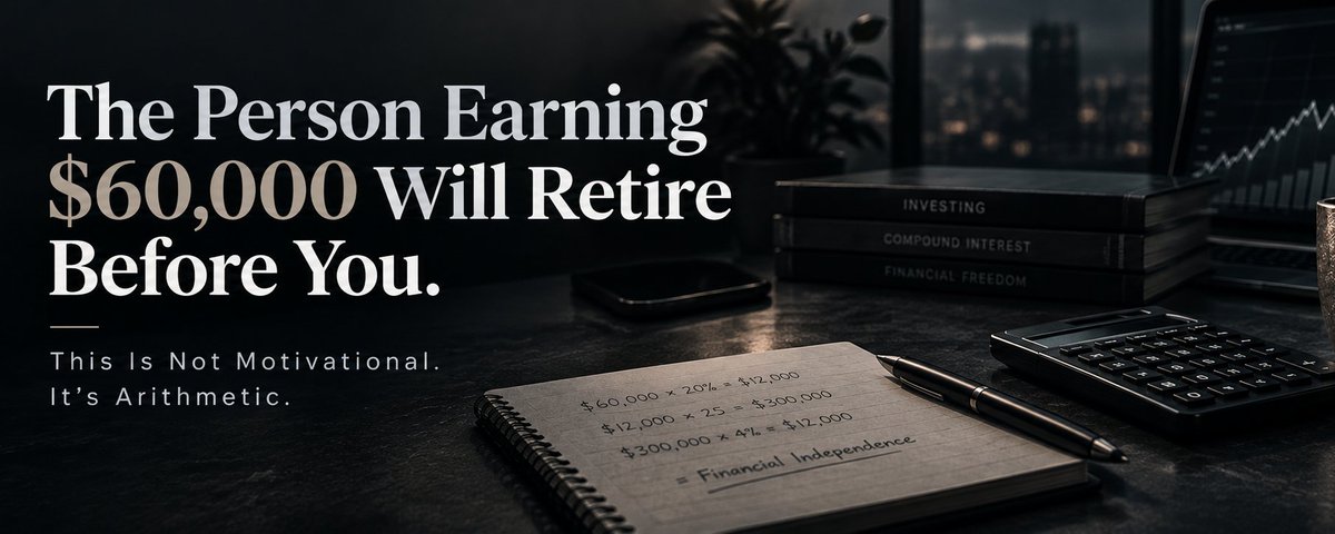 The Person Earning $60,000 Will Retire Before You. This Is Not Motivational. It's Arithmetic.