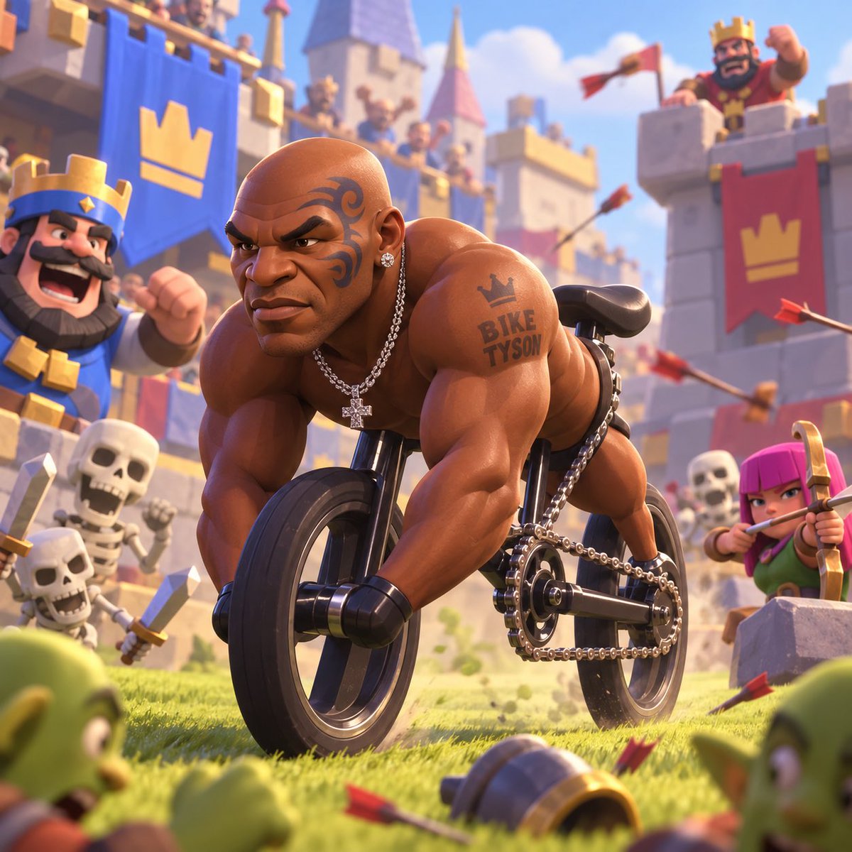 hundert_x30055's tweet photo. @ClashRoyale when are you guys adjust Bike Tyson? 

he is way too strong at the moment… https://t.co/eb3FCm145J