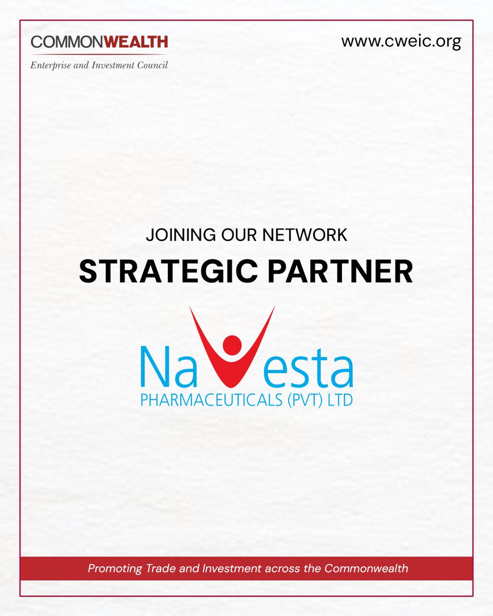 CWEICofficial's tweet photo. Navesta Pharmaceuticals joins CWEIC’s Strategic Partner network, with Mr Sanjaya Jayaratne, Chairman, appointed to our Global Advisory Council.

The Sri Lankan manufacturer is strengthening access to high-quality medicines and expanding pharmaceutical trade from Sri Lanka 💊

#CWEIC