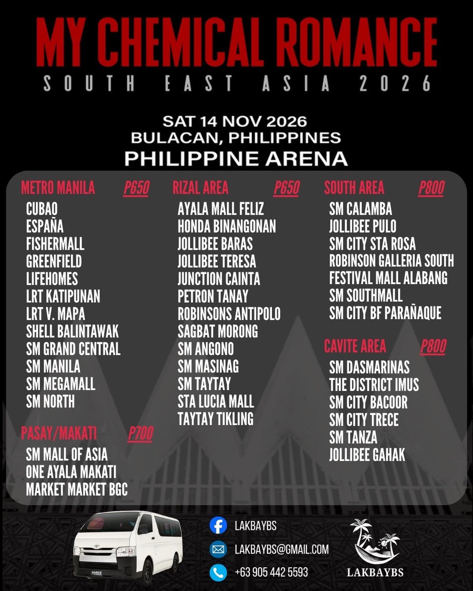 rawgzn's tweet photo. 🎶 CONCERT SZN IS UPON US 🎶

Lakbaybs Carpool — this season’s lineup:

Soft by LANY — November 7 &amp; 8
MCR  South East Asia 2026 Tour — November 14
HARANA Music Festival — November 28
BTS World Tour Arirang — March 13, 14 &amp; 16
Bruno Mars The Romantic Tour — May 15, 16 &amp; 18 https://t.co/OhNtkaQkEk