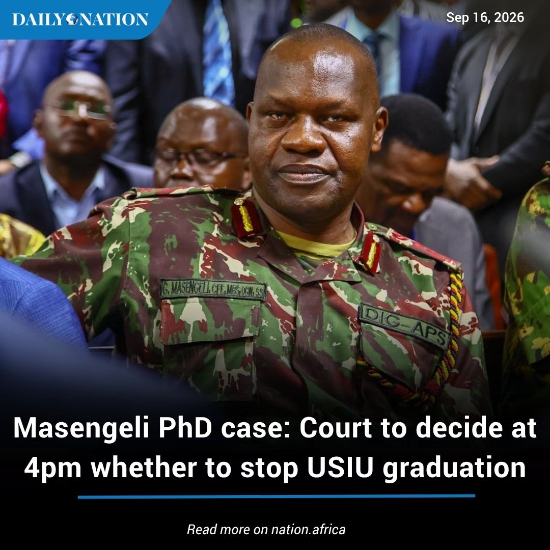 NationAfrica's tweet photo. United States International University- Africa says the Deputy Inspector-General of Police has not met the academic requirements for the award of a PhD and therefore cannot be included in its September 26 graduation list. 

Read more: https://t.co/MgSIIpSpbw https://t.co/2RbSXlDZpm