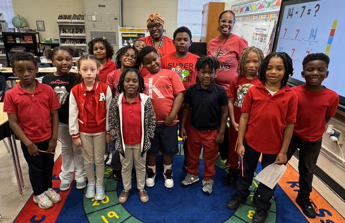 JenniferAGates's tweet photo. #AttendanceMatters #AttendanceMonth @FlatShoals_ES @DeKalbSchools Coming to #school makes all the difference: builds #thinking, #learning, #collaboration skills and #community. #RedDay for #HighEnergyHighExpectations #EnterToLearnDepartToServe https://t.co/mn2blFMSjG