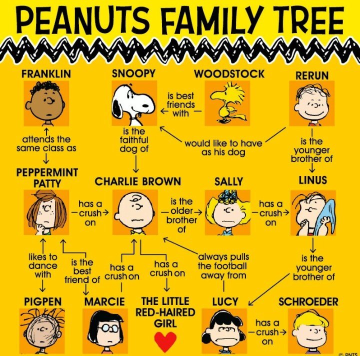 snoopyhero53's tweet photo. PEANUTS FAMILY TREE https://t.co/xjk4dH4URQ