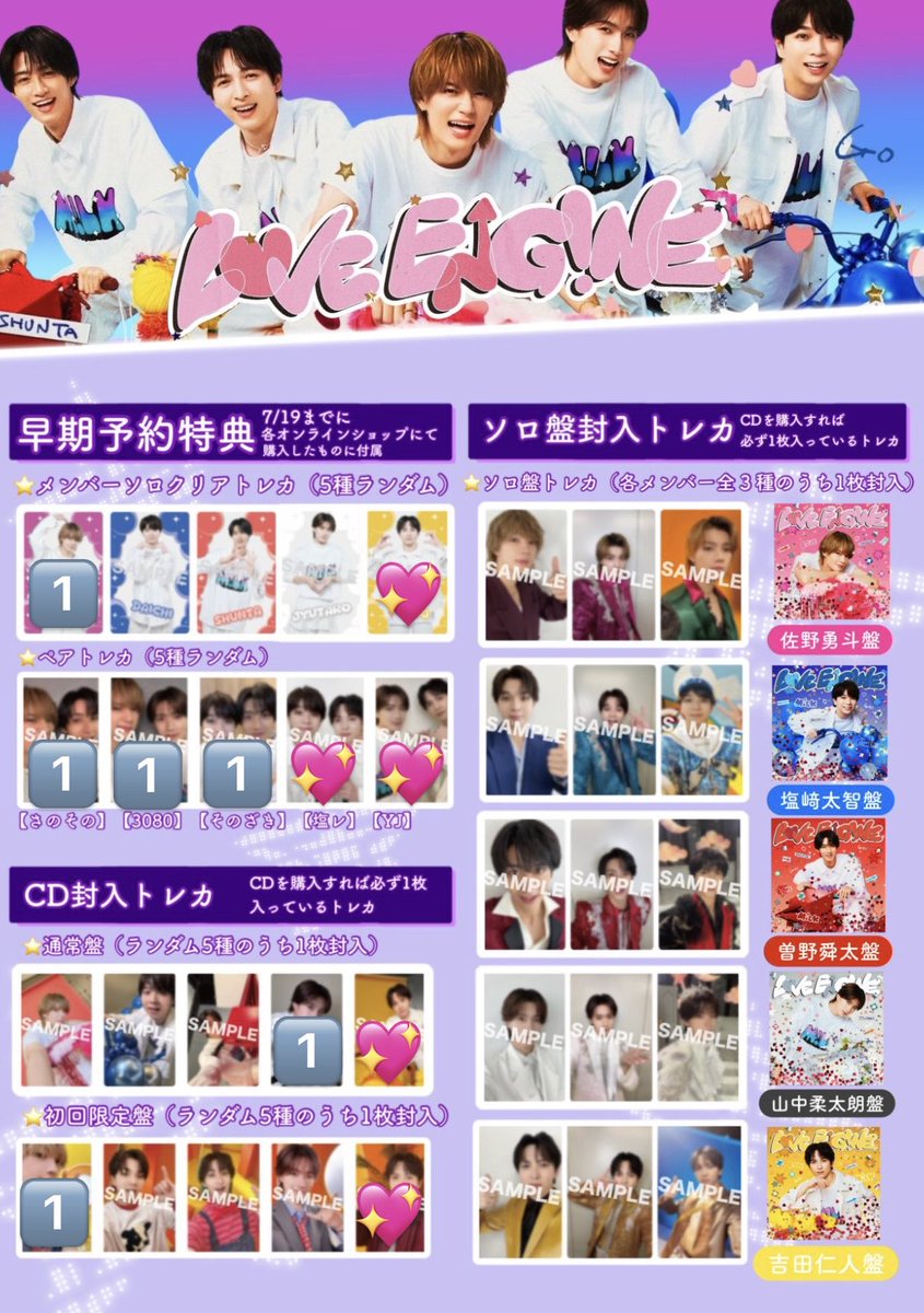 d17848's tweet photo. M!LK アルバム LOVE ENG!NE トレカ　交換

【求】💖（初回盤吉田特に求めてます）
【譲】🔢

郵送又は名古屋市内手渡しでの交換

心当たりのある方はお気軽にお声掛けください！🙇🏻‍♂️

#MILK交換 #MILK求 #MILK譲 https://t.co/1yJE85QNUx