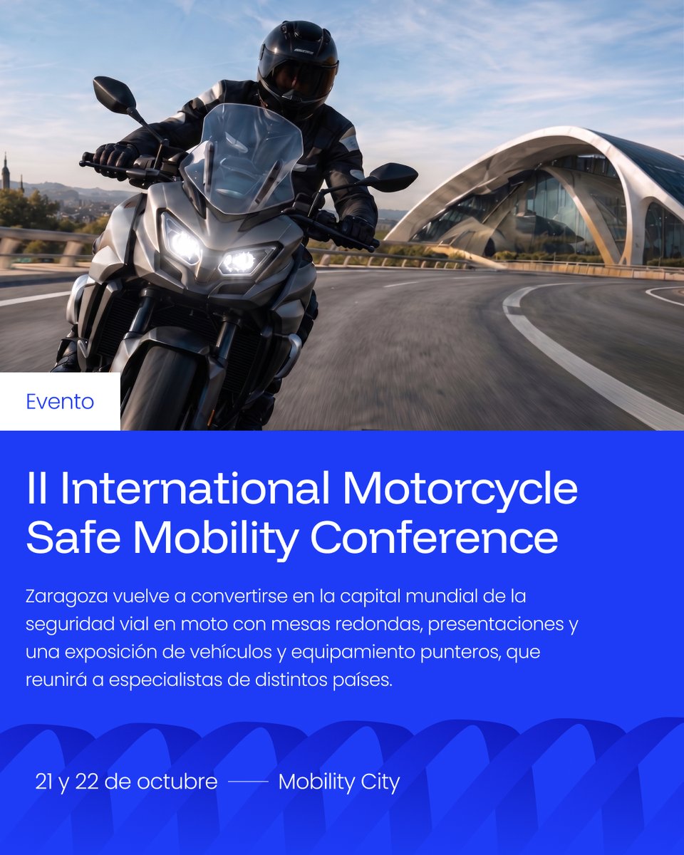 mobilitycity_'s tweet photo. 🏍️ Mesas redondas, presentaciones, una exposición de motos y equipamiento innovador, y sesiones online abiertas a todo el público.
 
 Así es el formato de la International Motorcycle Safe Mobility Conference. 

Inscríbete ya: https://t.co/4F0HJGwIRd https://t.co/woWzHVThVv