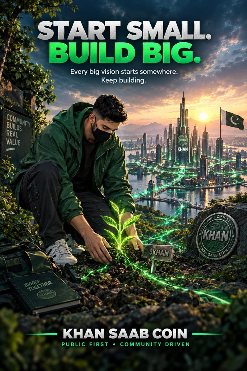 khansaabcoin's tweet photo. START SMALL. BUILD BIG. 🌱🚀

Every big vision starts somewhere — keep building, one step at a time.

Public First • Community Driven. Built for the people.

#KHANSAABCoin #KHAN #Crypto #Cryptocurrency #Web3 #Blockchain #CryptoCommunity #DeFi #BSC #Altcoins #DigitalAssets https://t.co/UMlSBVZ0Dh