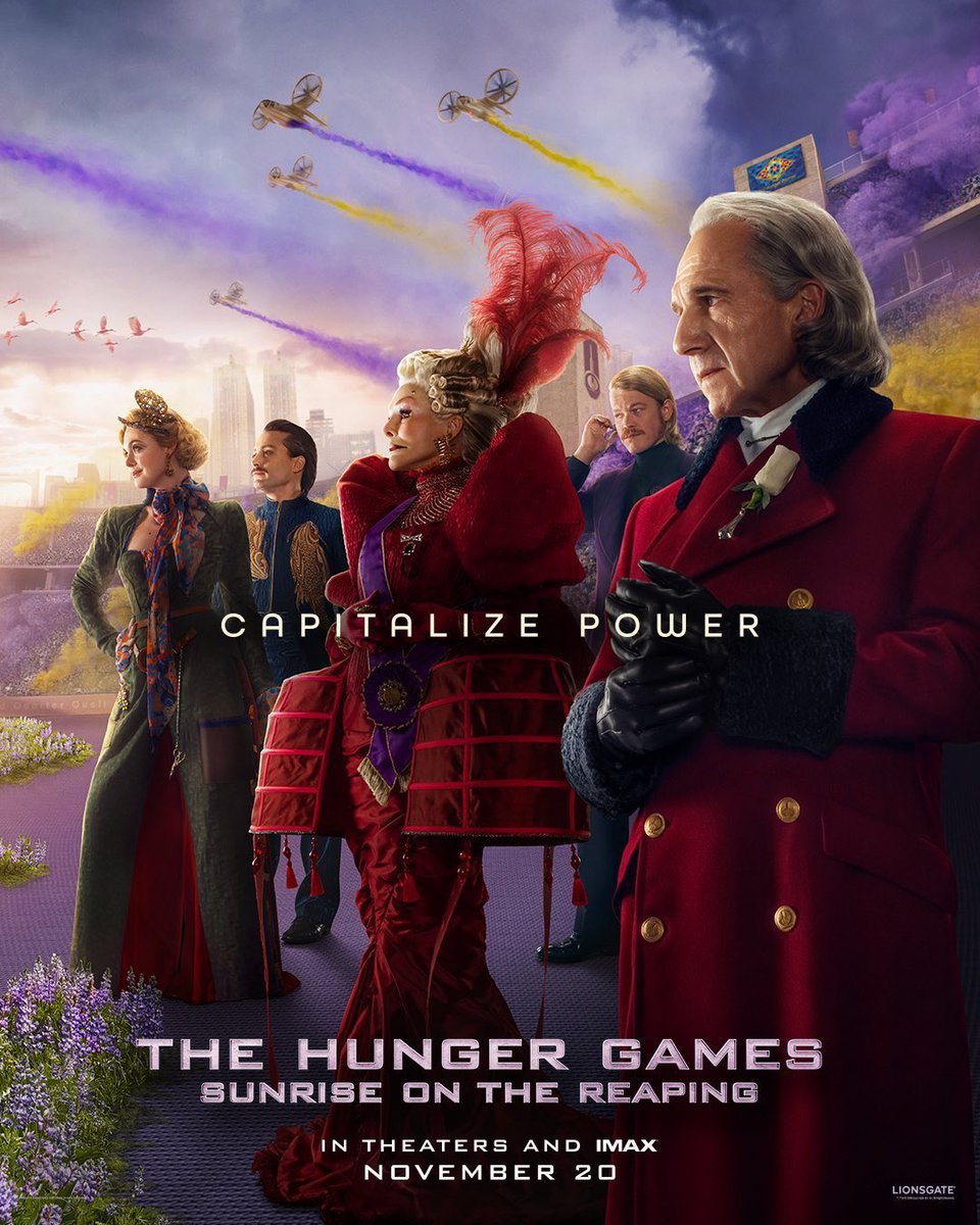 PopBase's tweet photo. New posters for ‘THE HUNGER GAMES: SUNRISE ON THE REAPING’.

In theaters on November 20. https://t.co/oD9JJaxXFz
