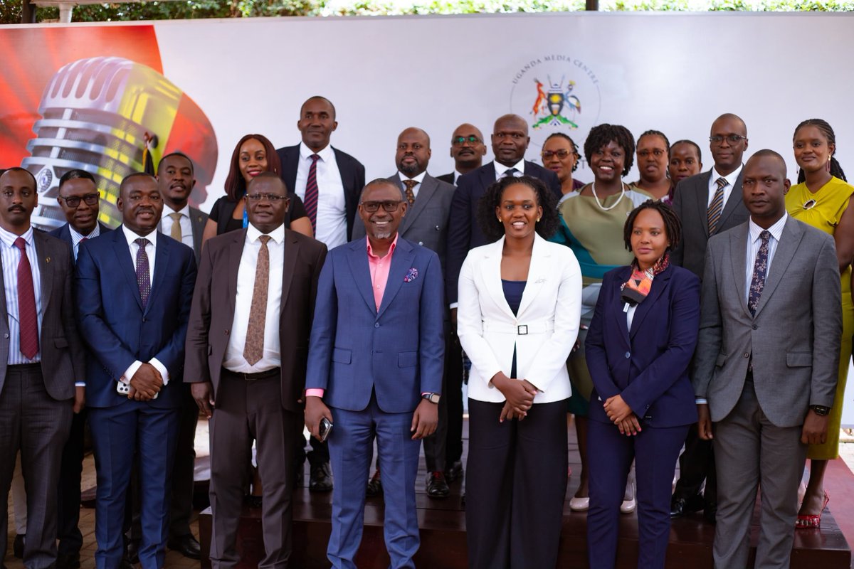 PNyamutoro's tweet photo. Earlier today for a press conference at the Media Centre building momentum towards the 15th Annual Mineral and Wealth Conference and Expo,2026.

Come and explore opportunities.
 
Come and engage with government.
 
Come and identify partners.

And most importantly Come ready to invest and build. 

 @MEMD @UgandaChamber