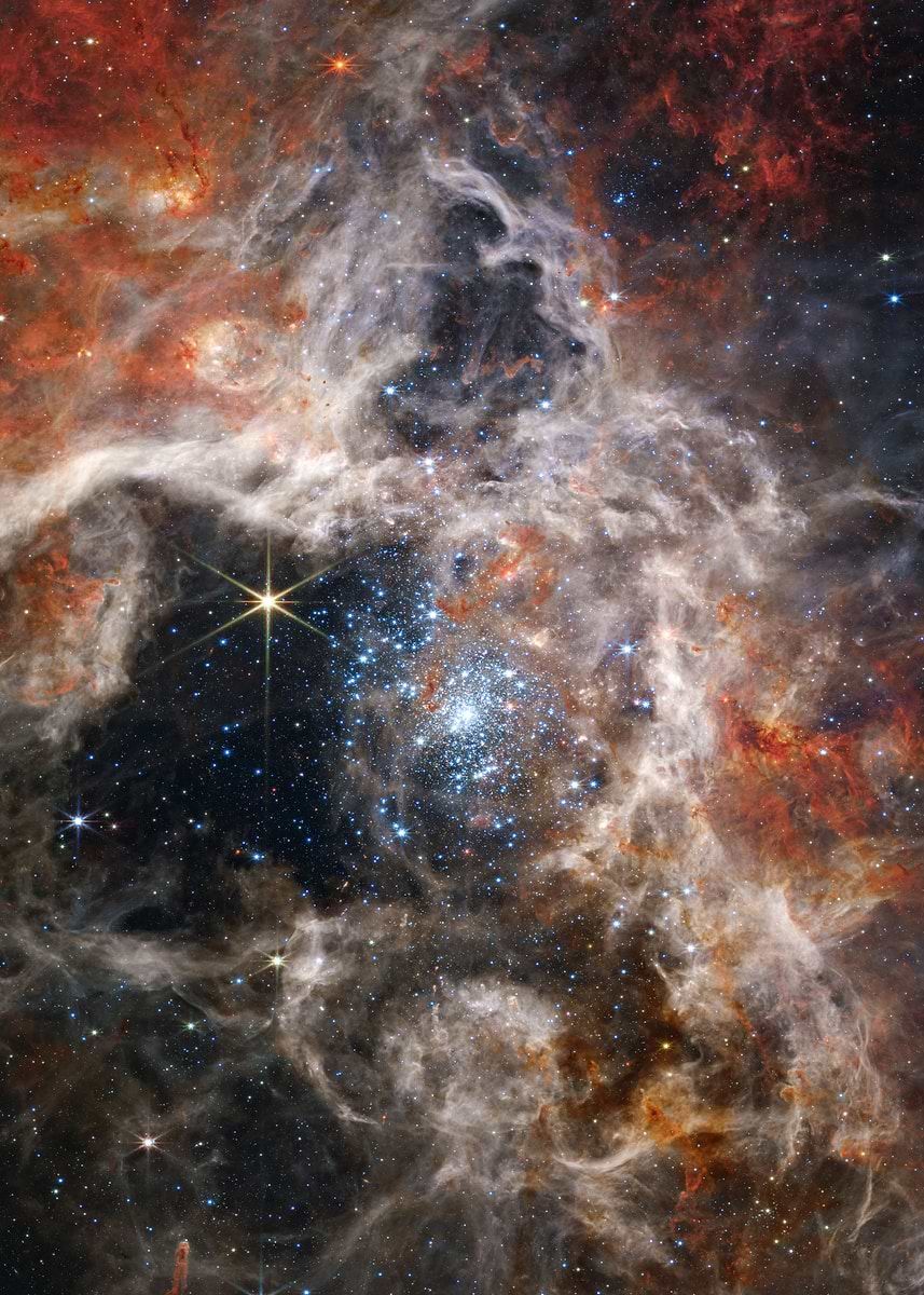 SpaceMysteriesX's tweet photo. A powerful young star is carving a glowing cavity into a vast cloud 10,700 light-years away.

NGC 1491 shines in deep red hydrogen light as ultraviolet radiation ionizes the surrounding gas. ✨ https://t.co/cF0eKSVENs