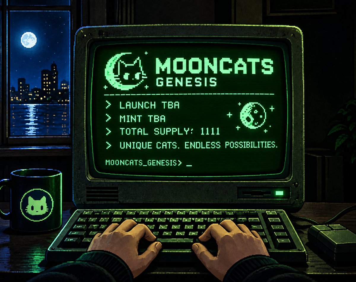 MoonCatsGenesis's tweet photo. MOONCATS GENESIS
1,111 unique cats.
Launch: TBA
Mint: TBA
The signal is coming.
Stay tuned. https://t.co/7oISVCWnLj