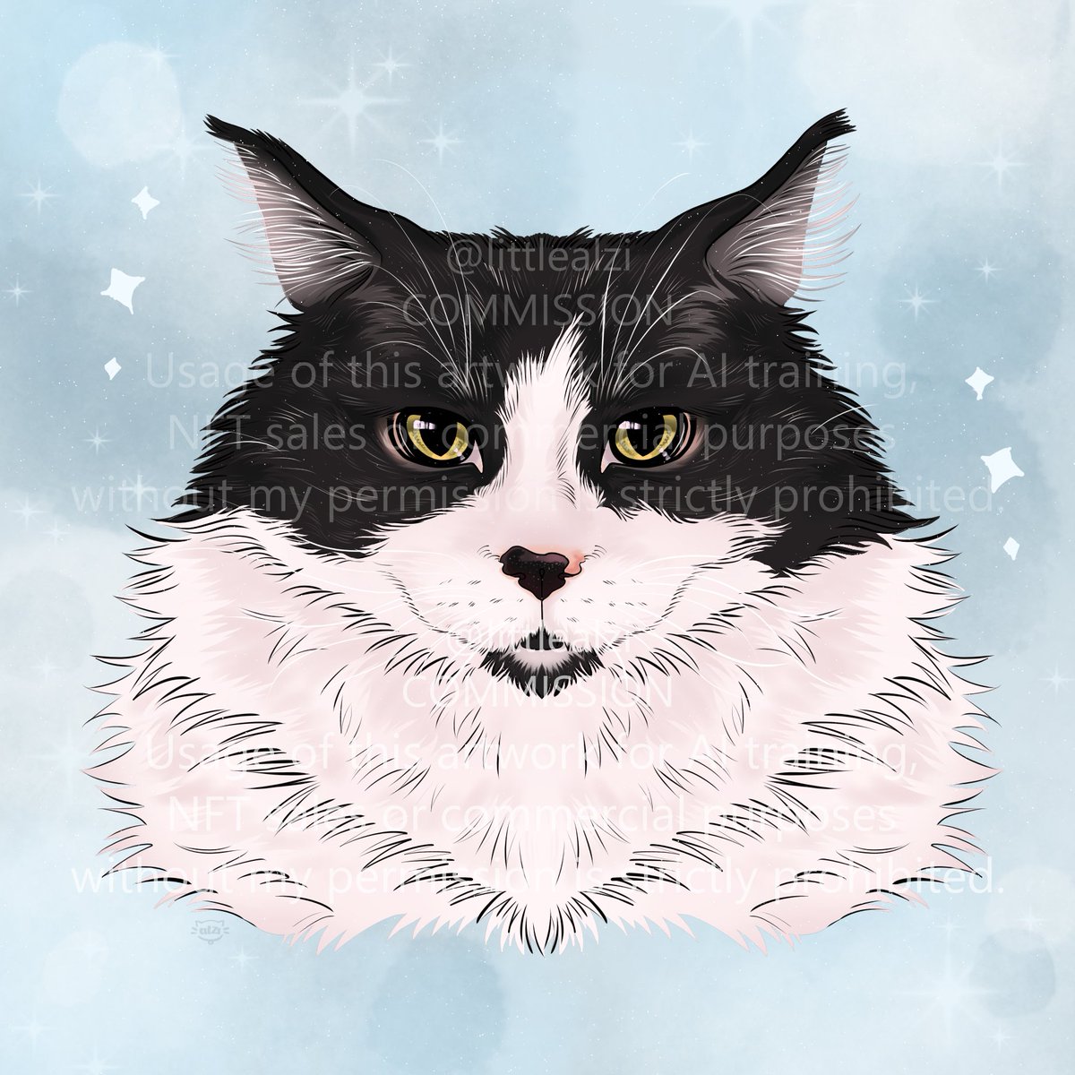 littlealzi's tweet photo. Memorial Portrait ๐
This was a commission of a memorial portrait for the client's cat.
I'm grateful to be entrusted with such an important and delicate task.
#littlealziart #digitalportrait
#cat #petportrait #catportrait https://t.co/ubTPpWYNse
