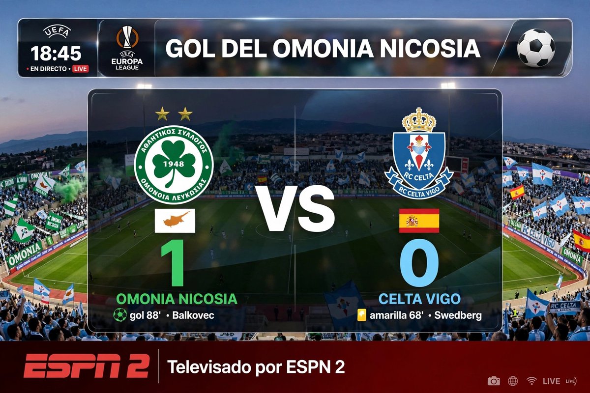 JuanPTeixeiraCM's tweet photo. UEFA Europa League ⚽️🏆🇪🇺 | Fecha 1️⃣
88 Min. Gol del Omonia Nicosia. Balkovec
⚪️⚪️ Omonia Nicosia 🇨🇾 1️⃣
🔵🔵 Celta de Vigo 🇪🇸 0️⃣
#UEFA #UEL #EuropaLeague #OmoniaNicosia #Omonia #CeltaDeVigo #Celta #OmoniaCelta #OMOCEL #OMOVIG #Chipre #España https://t.co/jfXvAuNco4