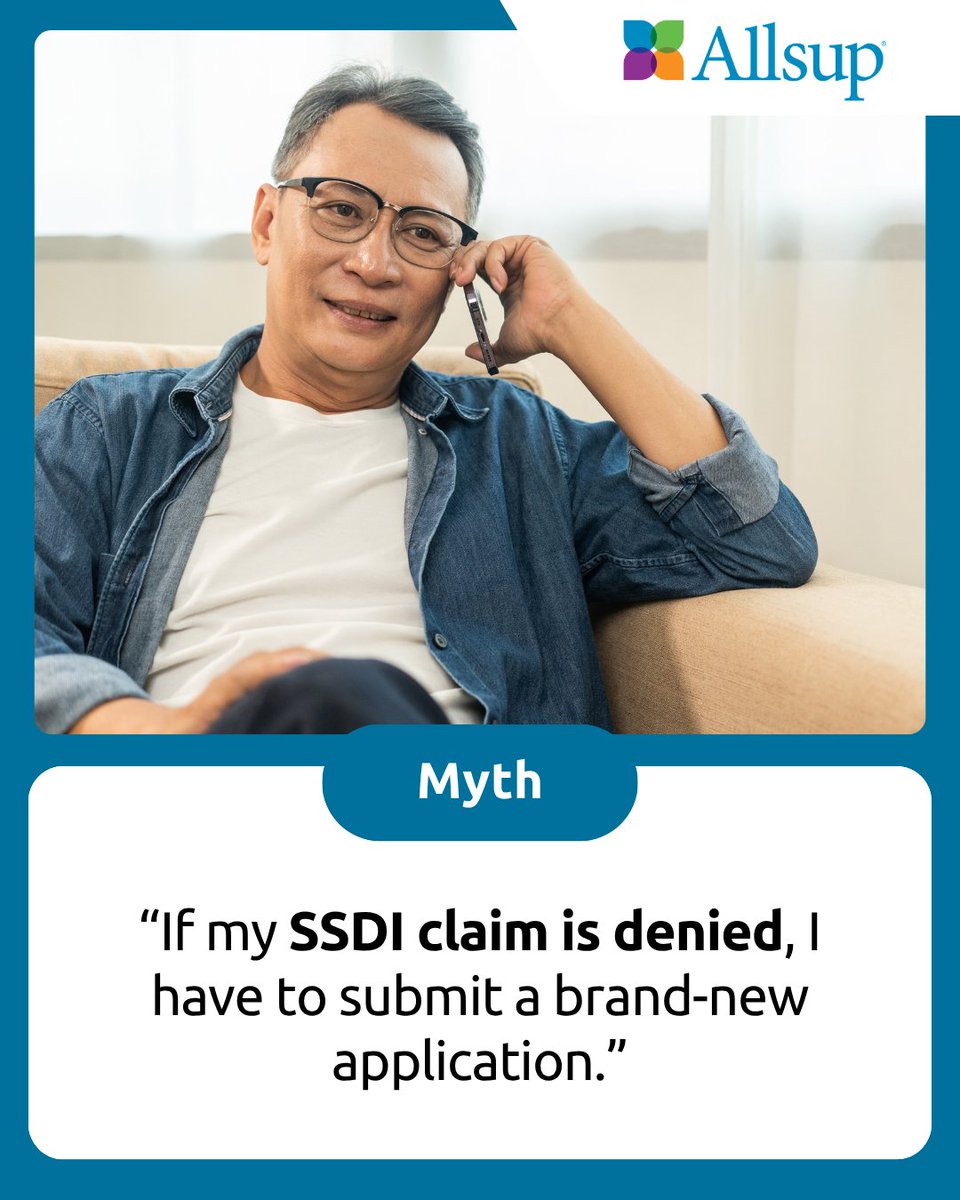 Allsup's tweet photo. The SSDI appeals process gives you opportunities to provide additional evidence, correct missing information and continue pursuing the benefits you deserve.
 
WHAT TO DO NEXT: take our free SSDI assessment: https://t.co/IvdUXrPlws call 888-339-0743.
 
#SSDIAppeals #SSDI #AllsupSSDI
