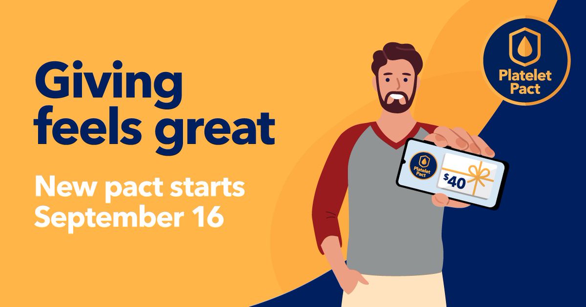MemorialBldCtrs's tweet photo. Join our Platelet Pact and donate twice between September 16 &amp; November 19 to receive a $40 eGift card + bonus eGift cards for each additional visit. Patients facing serious medical complications depend on donors like you. Don't wait, donate today ➡️ https://t.co/67HQwGscMx https://t.co/iGQkZ1xsHn