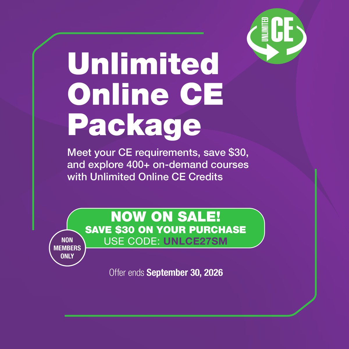 ASCP_Chicago's tweet photo. Non-Members, enjoy a full year of unlimited online CE and save $30! Get access to 400+ high-quality, on-demand courses and take any course, anytime, as often as you��d like. Create a CE plan that works for you and learn at your own pace. Use promo code UNLCE27SM today.

https://t.co/dutNmoYRA3

#Education #UnlimitedCE #CE