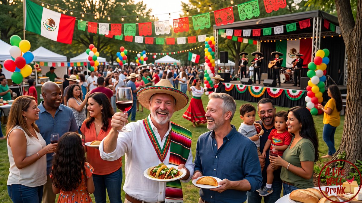 ALifeWellDrunk's tweet photo. 🎉 ¡Feliz Día de la Independencia, amigos! 🌮🎈 Today, we celebrate the vibrant colors of our heritage with music, dance, and delicious comida y vino! Let’s honor our roots and come together as one. 🥳❤️ 
#VivaMéxico #FiestasPatrias https://t.co/TGjSLrKpYb