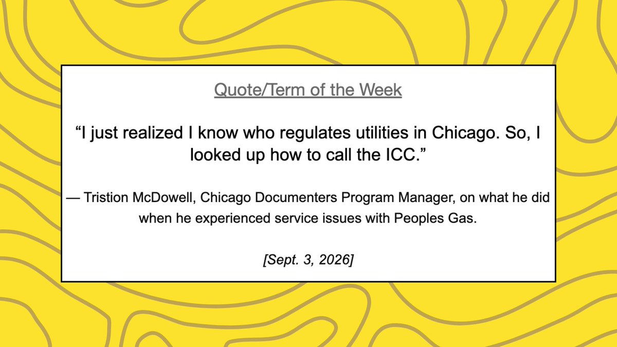 CHIdocumenters's tweet photo. A brand new #Newswire exclusive: 🤔 His gas was wrongly shut off — here’s what happened next. Plus, a recap on the Illinois Commerce Commission ⬇️
https://t.co/Rwj2u60b3t https://t.co/VRHUxcNpAr