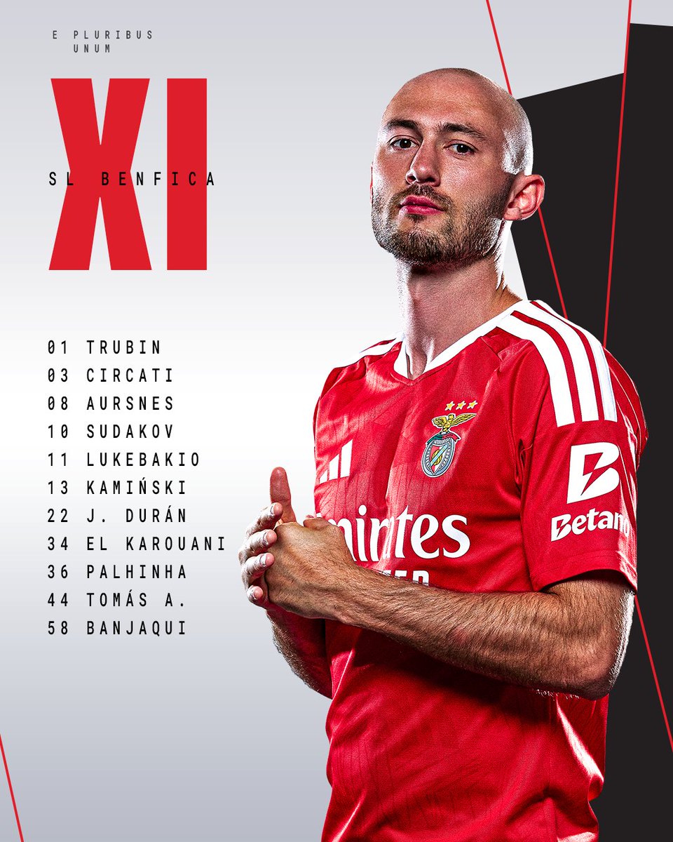 SLBenfica's tweet photo. O 𝗡𝗢𝗦𝗦𝗢 𝗢𝗡𝗭𝗘! 🦅

#ACMSLB | #UEL https://t.co/Eq1DxMTbmw