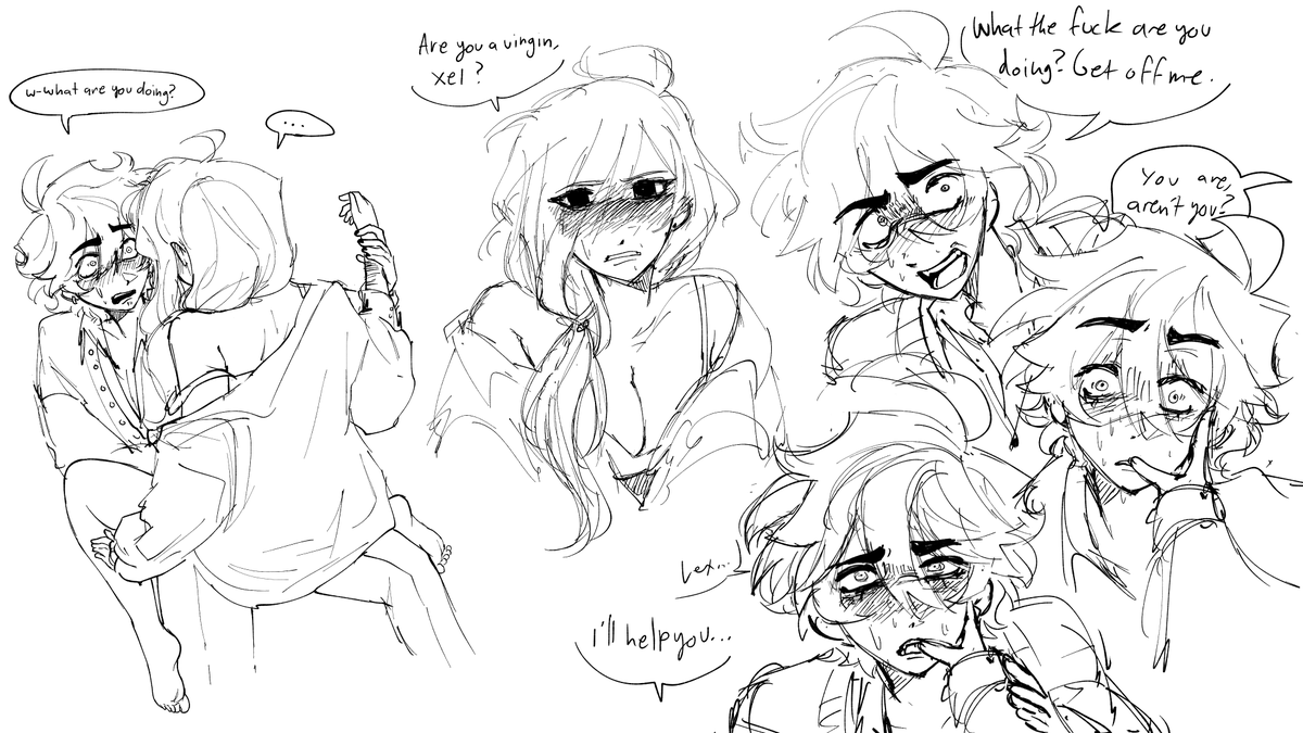insectpog777's tweet photo. i have many different versions of these two. here's one with estranged little brother x miserable disowned older sister https://t.co/izsE1wr16v