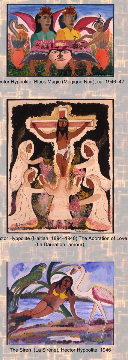 Jazzieeiswhoiam's tweet photo. #OTD Hector Hyppolite (Sept 16, 1894 - Dec 12, 1948). Haitian painter, who was considered as the "Grand Maître of Haitian Art". The subjects of his work include Christian themes, still life and voodoo imagery.

Hector Hyppolite…🧑🏾‍🎨🎨🖌️
War - Bob Marley
#History #ArtIsLife 
https://t.co/xSt1HTt1x1