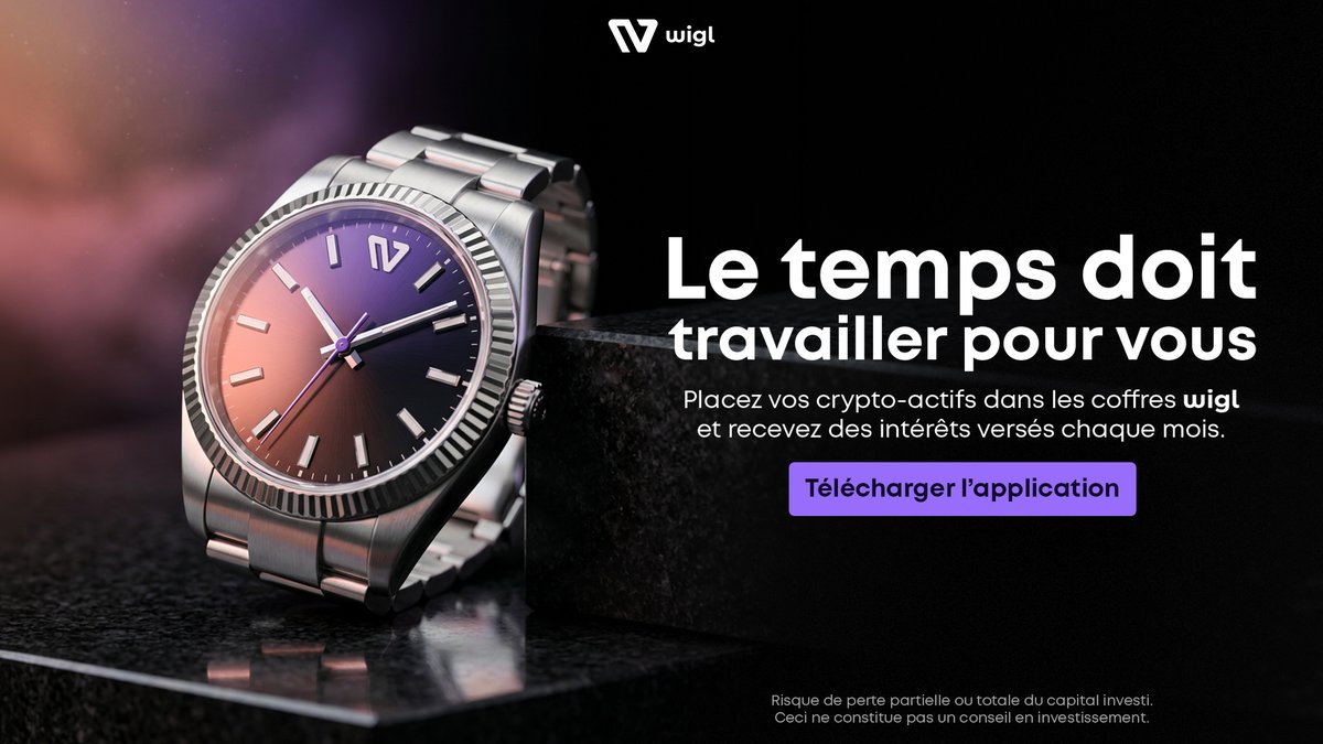 WiglApp's tweet photo. Le temps doit travailler pour vous !
Une fois vos crypto-actifs placés dans nos coffres, les intérêts vous sont versés chaque mois, sans surveillance de votre part.
Vous récupérez vos fonds quand vous le décidez, aucun minimum n'est requis pour commencer 
 https://t.co/pZyCWcEoEH https://t.co/Eo5yhv3u0c