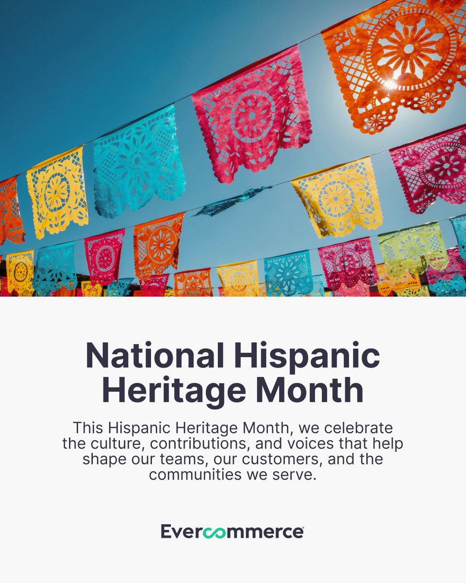 EverCommerce's tweet photo. This Hispanic Heritage Month, we celebrate the cultures, voices, and contributions that enrich our teams and our communities.

We’re proud to support people from all backgrounds who bring perspective, creativity, and impact to the work we do. #HispanicHeritageMonth https://t.co/HNtA0eR07x