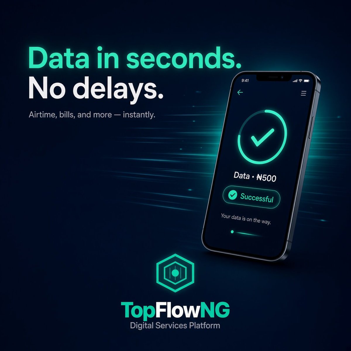 TopflowNG's tweet photo. Some days just feel like time is chasing you.
Between moving, working, and surviving… even simple things start feeling heavy.
But it shouldn’t be like that.
Not even for data.
Fast should actually mean fast.
#TopFlowNG #FintechNigeria #NaijaBusiness #NigeriaFintech #AirtimeNiger https://t.co/rJMRzWVHBA