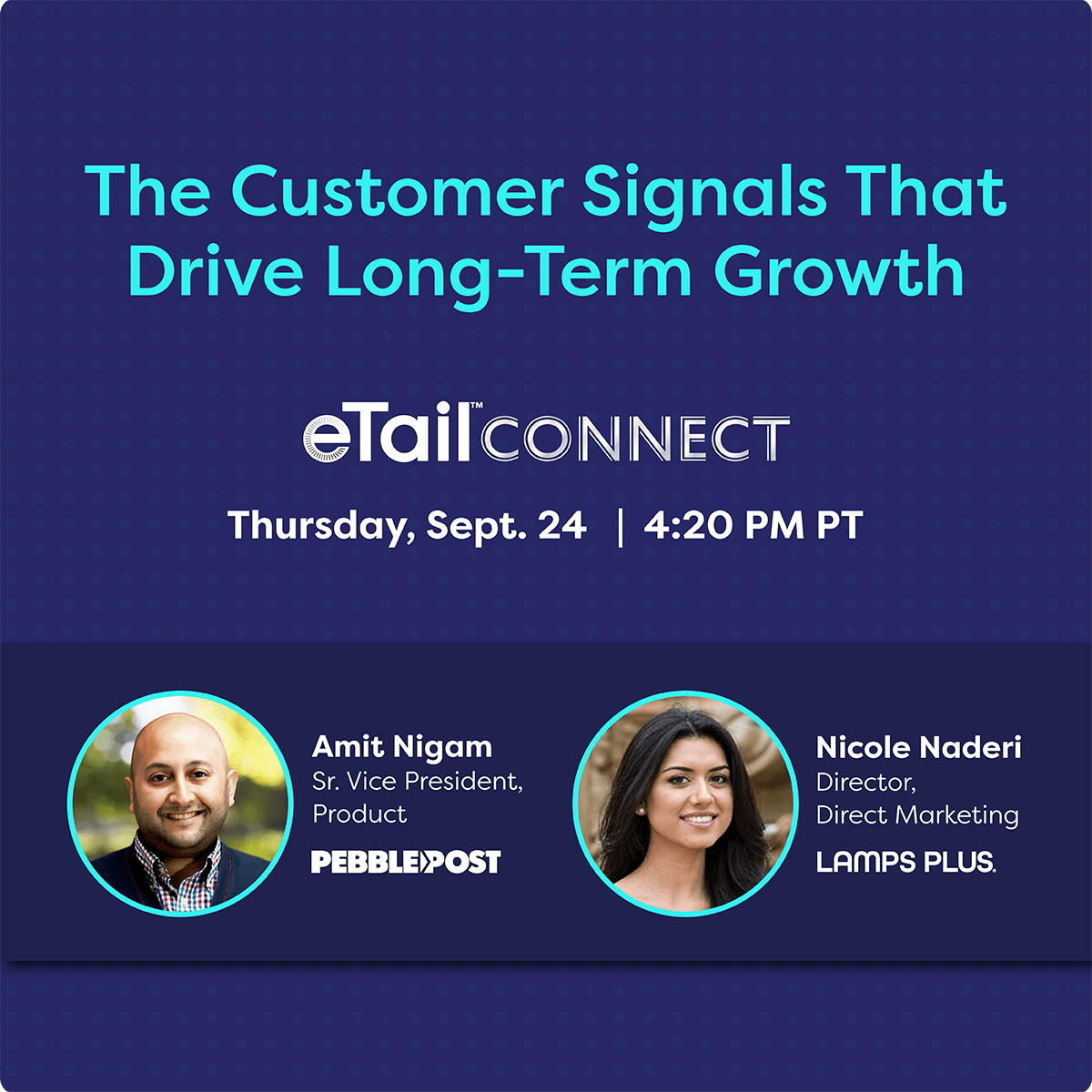PebblePostPDM's tweet photo. Most retention marketing gets credit for sales that would have happened anyway.

Next week at #eTail Connect West, our SVP of Product, Amit Nigam, will join Nicole N., Director of Direct Marketing at @LampsPlus, onstage to unpack how to distinguish real incremental growth from existing demand.

Lamps Plus has leaned hard into testing since launching Programmatic Direct Mail with PebblePost, using holdout tests and incrementality to cut through the noise.

They'll discuss how Lamps Plus decides what's worth acting on, where each channel fits in the retention mix, and how they get buy-in to shift spend when the data points somewhere else.

If you're headed to eTail, catch "The Customer Signals That Drive Long-Term Growth" on Sept. 24 at 4:20 p.m.

#retailmarketing #marketingstrategy @eTailNews