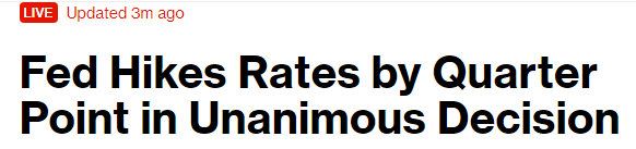 eldaminato's tweet photo. Habemus suba de tasas por parte de la FED del 0.25%, en línea con lo esperado. https://t.co/LALZDTAf3q