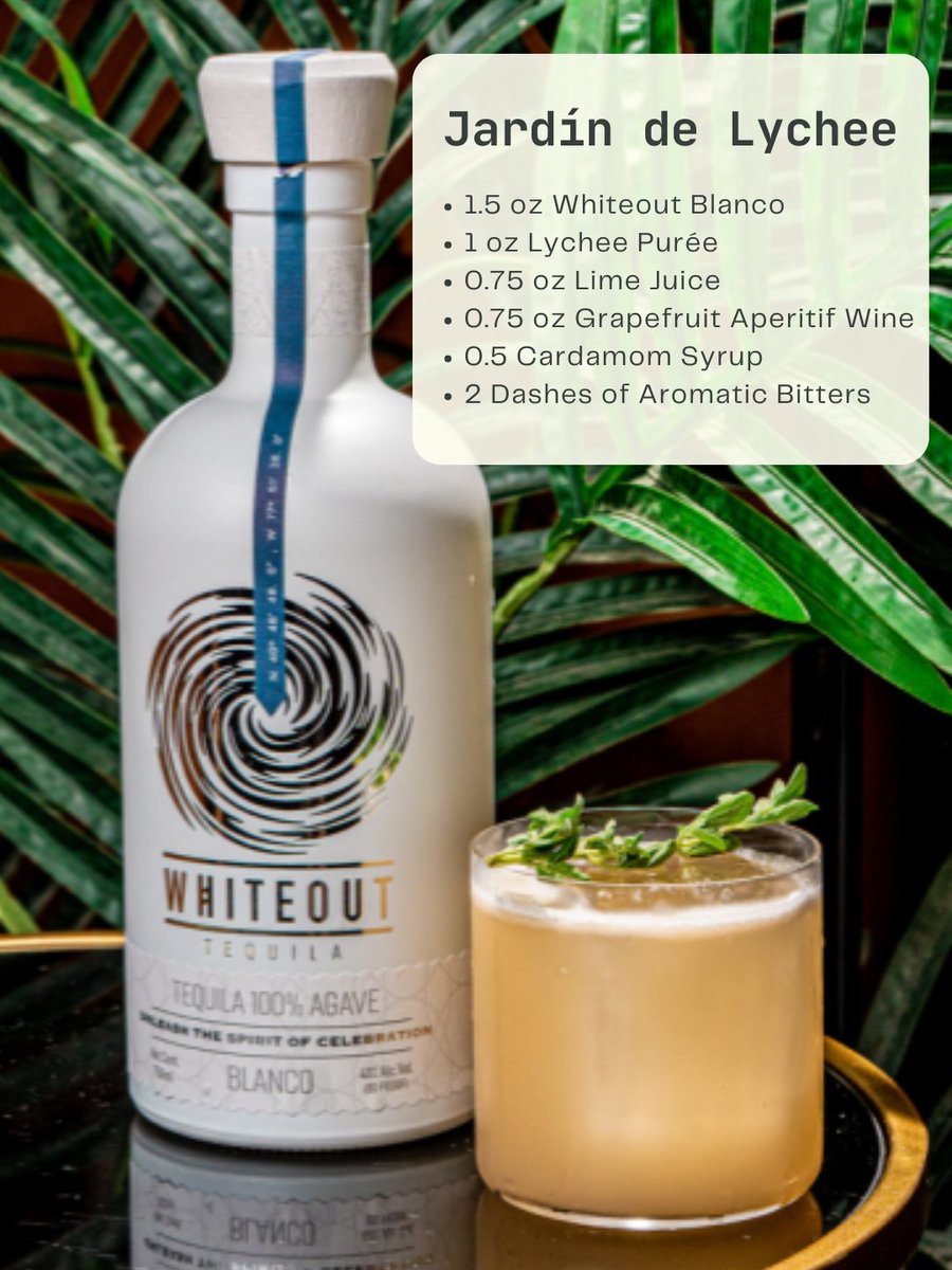 whiteoutt's tweet photo. Typically go for a margarita but want to try something new? Shake up the Jardín de Lychee, created by Mcson Salicetti for the Best Cocktails 2026 Bartending Competition.  

It's the perfect tropical, floral and bright cocktail to sip before summer's officially over! 

#tequila #cocktail #cocktailrecipe