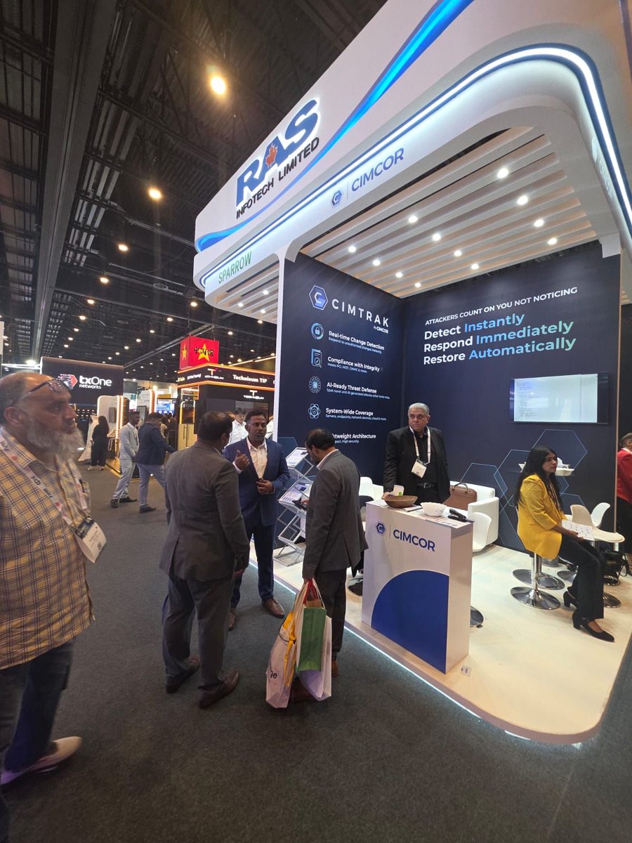 cimtrak's tweet photo. GISEC Day 1 ✅
The Cimcor team had a great first day in Dubai. Thank you to everyone who stopped by to say hello and share thoughts, challenges, and ideas. It's always the best part of these shows!

We're back at it tomorrow, and it's a big one for us: our President and CEO, Robert E. Johnson III, has two speaking sessions on the schedule:

1:00pm: Cyber Talks: Continuous Control Assurance (CCA) — From Static Assessments to Living Risk Intelligence

2:10pm: Integrity Assurance in the Age of Agentic & Malicious AI: Keeping Systems in a State You Can Trust (X-Labs Stage, Hall 7)

For some 1:1 time, come find us in Hall 8, Booth E130.

See you there!

#GISEC2026 #Cybersecurity #InfoSec #SystemIntegrity
