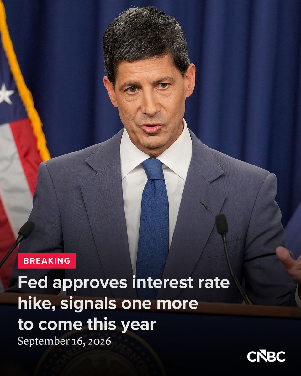 CNBC's tweet photo. The Fed approved its first interest rate hike in more than three years and indicated another to come, as part of an effort aimed at combating inflation brought on by spiraling oil prices and other factors.

Read more: https://t.co/f8Rv6Vn4b9 https://t.co/yReM7WKzix