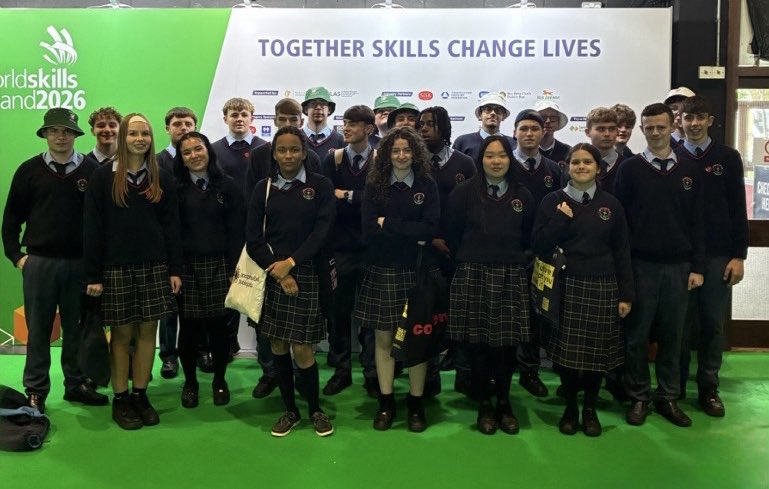 Pres_Carlow's tweet photo. Our @Pres_Carlow  Sixth Year construction students had a fantastic day at the RDS today, getting a first-hand look at the skills, talent and craftsmanship on display at #WorldSkills. @WorldSkillsIRL #GenerationApprenticeship #ApprenticeshipsIreland #SkilledTrades @CeistTrust 1/3 https://t.co/8Z7derku8S
