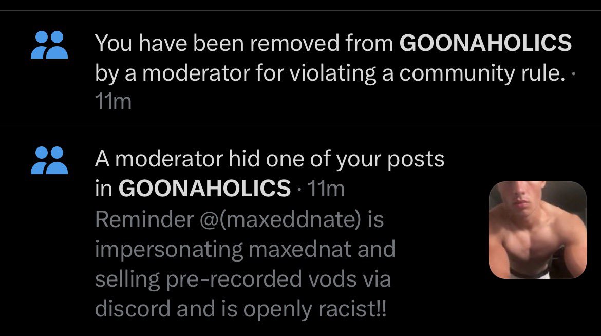 JohnSmith2xii's tweet photo. @maxeddnate Remove me from your scamming community it won’t work https://t.co/tXTr6tCmpq