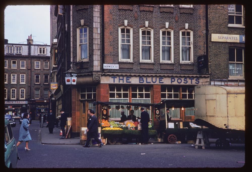 robnitm's tweet photo. The Blue Posts pub on the corner of Berwick and Broadwick Street in 1961, 1975 and 1979 https://t.co/irAiWXwX5d
