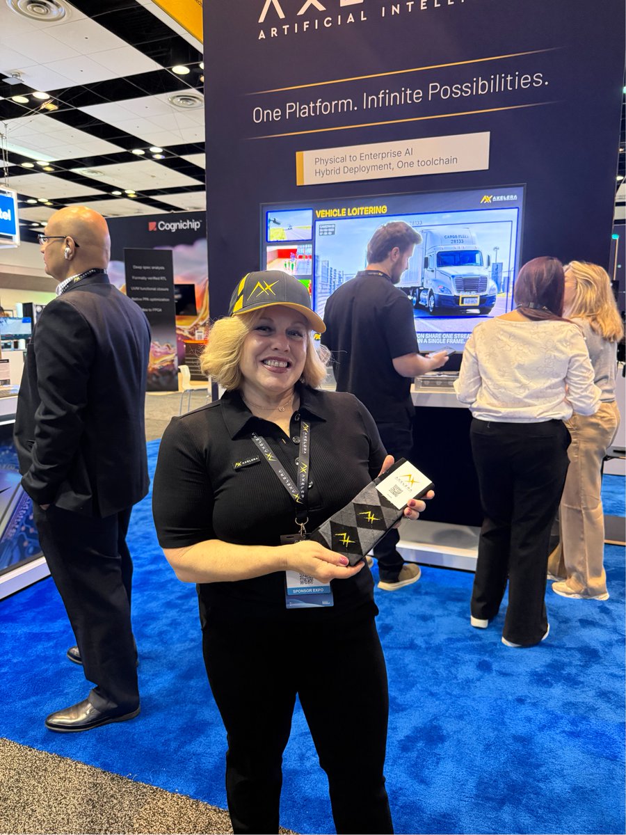 AxeleraAI's tweet photo. Day 1 at #AIInfraSummit was incredible! 

CEO @fdelmaffeo took the stage to announce Europa, our next-gen AIPU architecture delivering up to 6x more tokens/s/watt than GPUs, featuring validated systems with @DellTech and @Supermicro! 

We also highlighted AxeleraScript (AxScript), our breakthrough model compilation approach simplifying deployment from edge to server.

Great to see the coverage in @Reuters, @HPCwired and @YahooFinance!

The booth was buzzing all day. Come see Europa live in action at Booth 930 for Day 2!